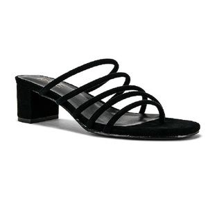 BRAND NEW! RAYE real suede strappy black mule